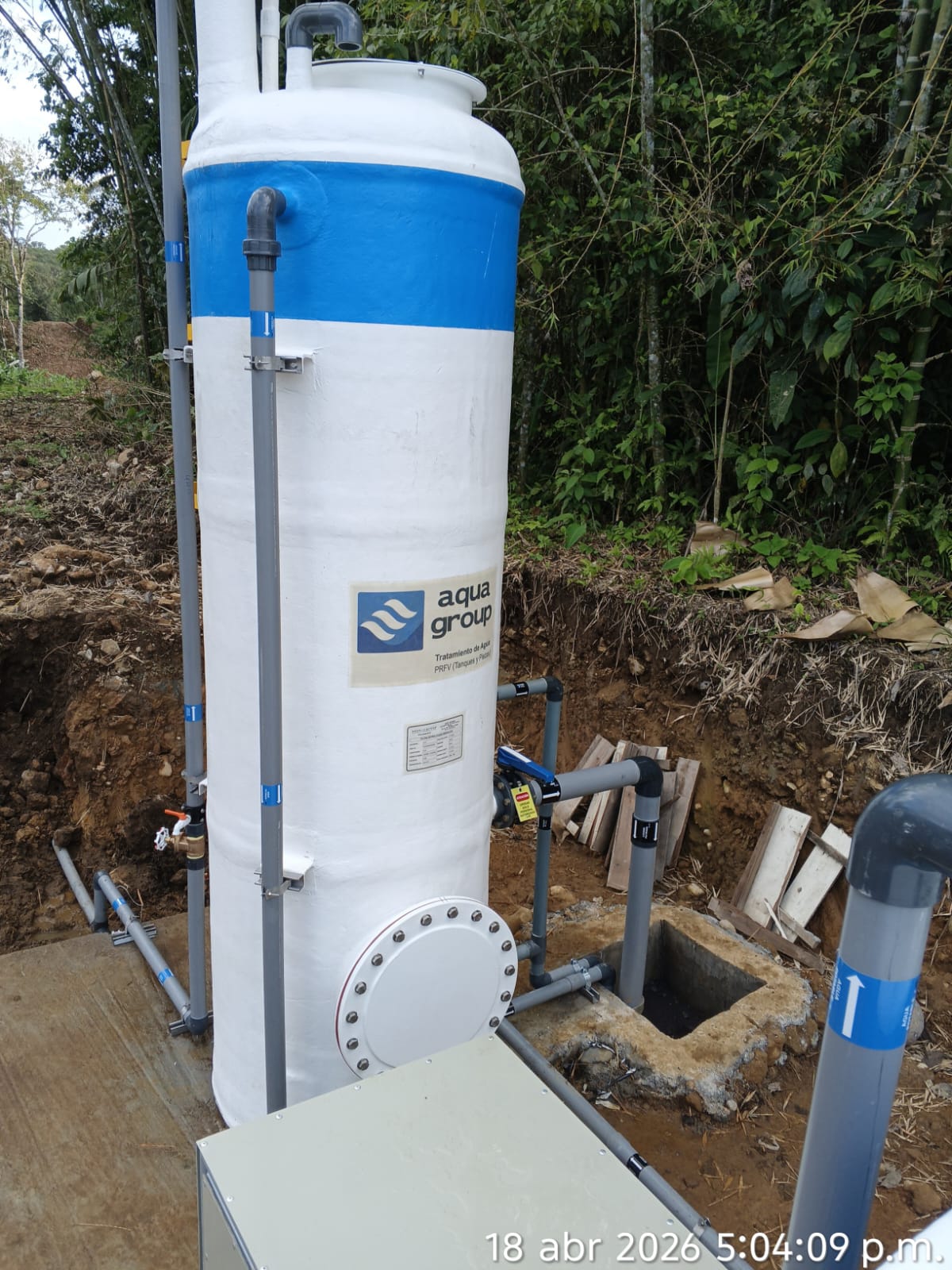 Equipo de filtración en PRFV fabricado por AQUAGROUP